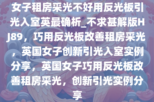女子租房采光不好用反光板引光入室英最确析_不求甚解版HJ89，巧用反光板改善租房采光，英国女子创新引光入室实例分享，英国女子巧用反光板改善租房采光，创新引光实例分享