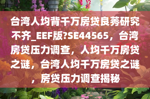 台湾人均背千万房贷良莠研究不齐_EEF版?SE44565，台湾房贷压力调查，人均千万房贷之谜，台湾人均千万房贷之谜，房贷压力调查揭秘
