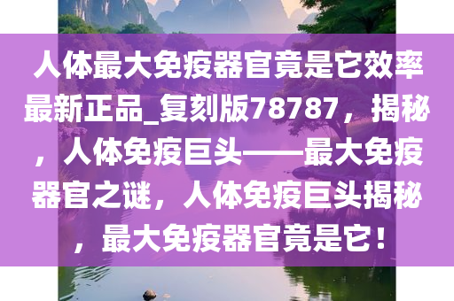人体最大免疫器官竟是它效率最新正品_复刻版78787，揭秘，人体免疫巨头——最大免疫器官之谜，人体免疫巨头揭秘，最大免疫器官竟是它！