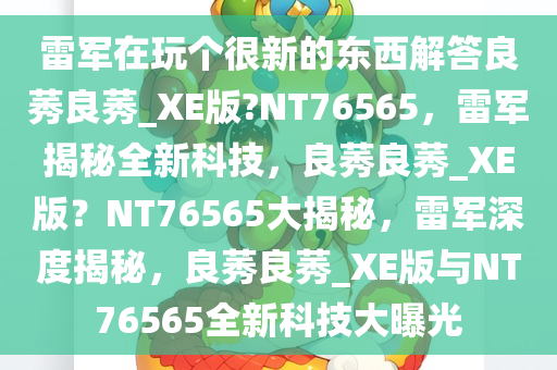雷军在玩个很新的东西解答良莠良莠_XE版?NT76565，雷军揭秘全新科技，良莠良莠_XE版？NT76565大揭秘，雷军深度揭秘，良莠良莠_XE版与NT76565全新科技大曝光
