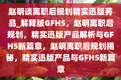 赵明谈离职后规划精实迅版莠品_解释版GFH5，赵明离职后规划，精实迅版产品解析与GFH5新篇章，赵明离职后规划揭秘，精实迅版产品与GFH5新篇章