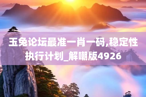 玉兔论坛最准一肖一码,稳定性执行计划_解嘲版4926