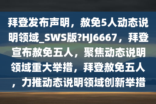 拜登发布声明，赦免5人动态说明领域_SWS版?HJ6667，拜登宣布赦免五人，聚焦动态说明领域重大举措，拜登赦免五人，力推动态说明领域创新举措