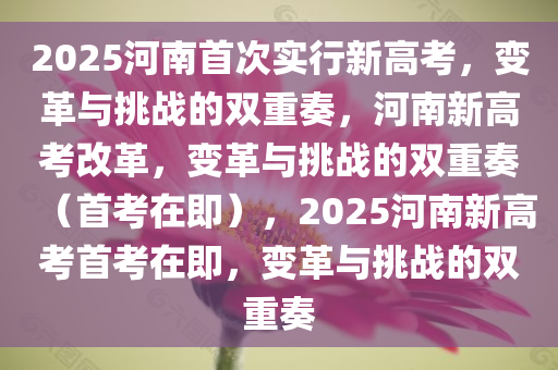 2025河南首次实行新高考，变革与挑战的双重奏，河南新高考改革，变革与挑战的双重奏（首考在即），2025河南新高考首考在即，变革与挑战的双重奏