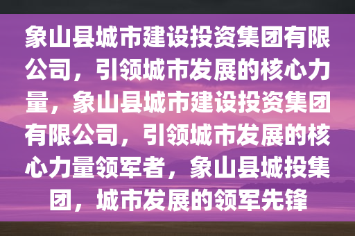 象山县城市建设投资集团有限公司，引领城市发展的核心力量，象山县城市建设投资集团有限公司，引领城市发展的核心力量领军者，象山县城投集团，城市发展的领军先锋
