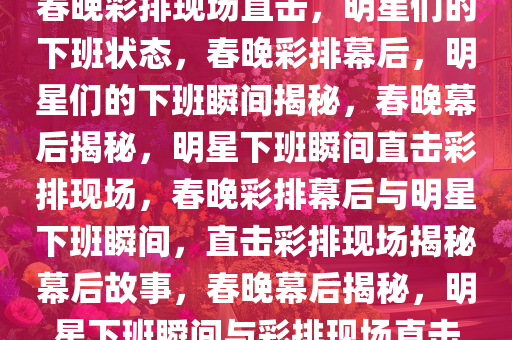 春晚彩排现场直击，明星们的下班状态，春晚彩排幕后，明星们的下班瞬间揭秘，春晚幕后揭秘，明星下班瞬间直击彩排现场，春晚彩排幕后与明星下班瞬间，直击彩排现场揭秘幕后故事，春晚幕后揭秘，明星下班瞬间与彩排现场直击