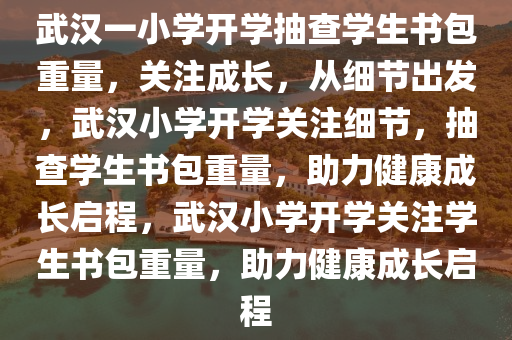 武汉一小学开学抽查学生书包重量，关注成长，从细节出发，武汉小学开学关注细节，抽查学生书包重量，助力健康成长启程，武汉小学开学关注学生书包重量，助力健康成长启程