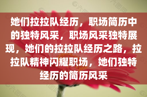 她们拉拉队经历，职场简历中的独特风采，职场风采独特展现，她们的拉拉队经历之路，拉拉队精神闪耀职场，她们独特经历的简历风采