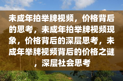 未成年拍举牌视频，价格背后的思考，未成年拍举牌视频现象，价格背后的深层思考，未成年举牌视频背后的价格之谜，深层社会思考