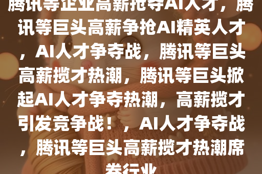腾讯等企业高薪抢夺AI人才，腾讯等巨头高薪争抢AI精英人才，AI人才争夺战，腾讯等巨头高薪揽才热潮，腾讯等巨头掀起AI人才争夺热潮，高薪揽才引发竞争战！，AI人才争夺战，腾讯等巨头高薪揽才热潮席卷行业