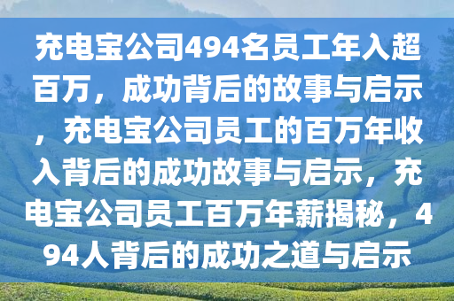 充电宝公司494名员工年入超百万，成功背后的故事与启示，充电宝公司员工的百万年收入背后的成功故事与启示，充电宝公司员工百万年薪揭秘，494人背后的成功之道与启示