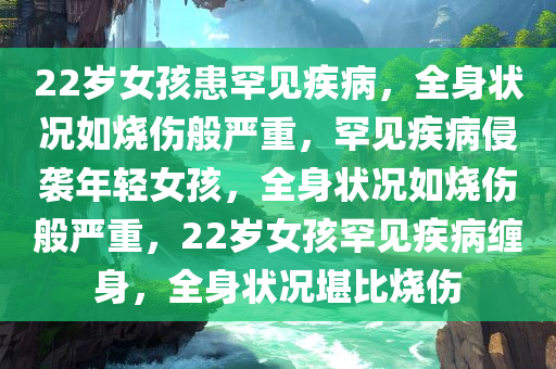 22岁女孩患罕见疾病，全身状况如烧伤般严重，罕见疾病侵袭年轻女孩，全身状况如烧伤般严重，22岁女孩罕见疾病缠身，全身状况堪比烧伤今晚必出三肖2025_2025新澳门精准免费提供·精确判断