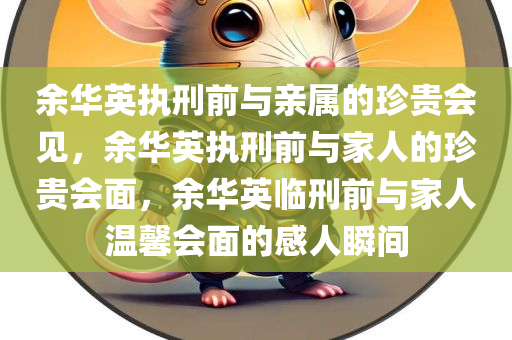 余华英执刑前与亲属的珍贵会见，余华英执刑前与家人的珍贵会面，余华英临刑前与家人温馨会面的感人瞬间今晚必出三肖2025_2025新澳门精准免费提供·精确判断