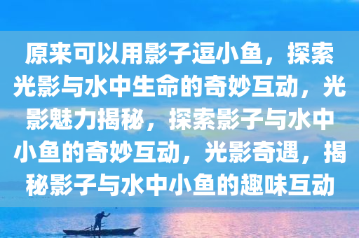 原来可以用影子逗小鱼，探索光影与水中生命的奇妙互动，光影魅力揭秘，探索影子与水中小鱼的奇妙互动，光影奇遇，揭秘影子与水中小鱼的趣味互动今晚必出三肖2025_2025新澳门精准免费提供·精确判断