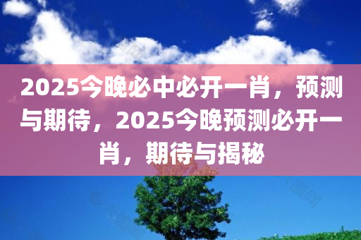 2025今晚必中必开一肖，预测与期待，2025今晚预测必开一肖，期待与揭秘