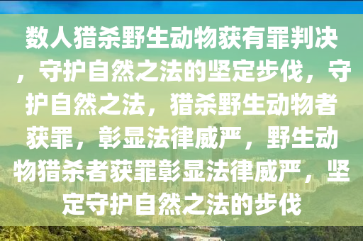 数人猎杀野生动物获有罪判决，守护自然之法的坚定步伐，守护自然之法，猎杀野生动物者获罪，彰显法律威严，野生动物猎杀者获罪彰显法律威严，坚定守护自然之法的步伐今晚必出三肖2025_2025新澳门精准免费提供·精确判断
