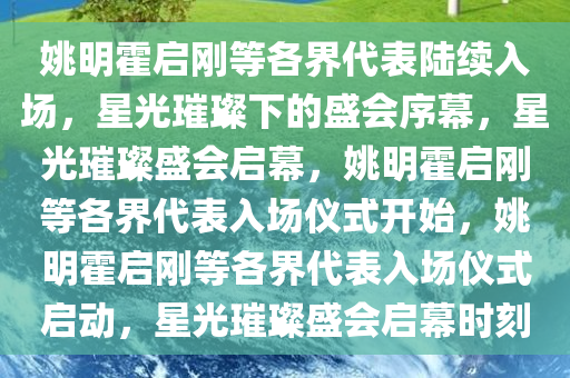 姚明霍启今晚必出三肖2025_2025新澳门精准免费提供·精确判断刚等各界代表陆续入场，星光璀璨下的盛会序幕，星光璀璨盛会启幕，姚明霍启刚等各界代表入场仪式开始，姚明霍启刚等各界代表入场仪式启动，星光璀璨盛会启幕时刻