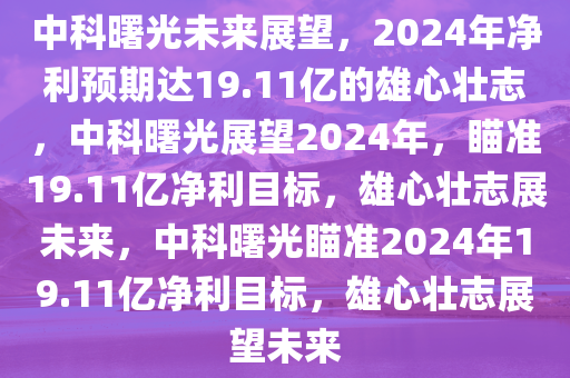 中科曙光未来展望，2024年净利预期达19.11亿的雄心壮志，中科曙光展望2024年，瞄准19.11亿净利目标，雄心壮志展未来，中科曙光瞄准2024年19.11亿净利目标，雄心壮志展望未来今晚必出三肖2025_2025新澳门精准免费提供·精确判断