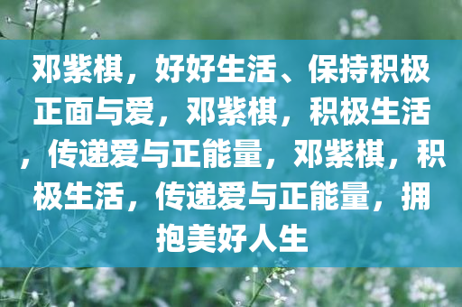 邓紫棋，好好生活、保持积极正面与爱，邓紫棋，积极生活，传递爱与正能量，邓紫棋，积极生活，传递爱与正能量，拥抱美好人生