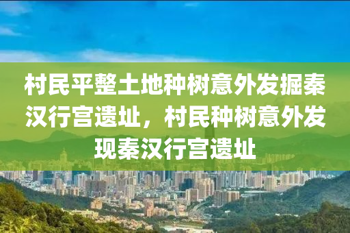 村民平整土地种树意外发掘秦汉行宫遗址，村民种树意外发现秦汉行宫遗址今晚必出三肖2025_2025新澳门精准免费提供·精确判断