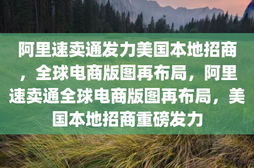 阿里速卖通发力美国本地招商，全球电商版图再布局，阿里速卖通全球电商版图再布局，美国本地招商重磅发力