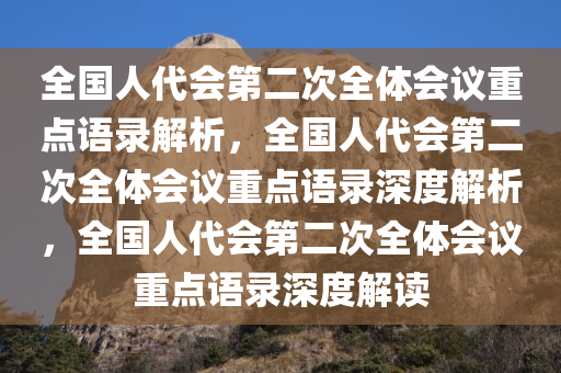 全国人代会第二次全体会议重点语录解析，全国人代会第二次全体会议重点语录深度解析，全国人代会第二次全体会议重点语录深度解读今晚必出三肖2025_2025新澳门精准免费提供·精确判断