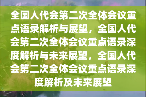 全国人代会第二次全体会议重点语录解析与展望，全国人代会第二次全体会议重点语录深度解析与未来展望，全国人代会第二次全体会议重点语录深度解析及未来展望
