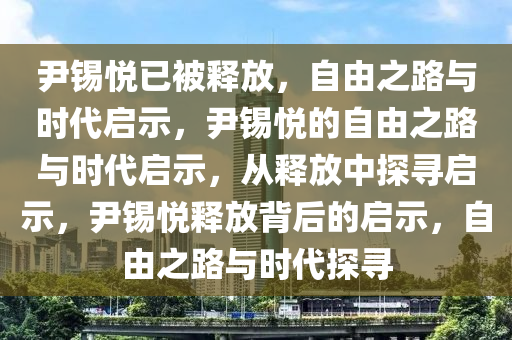 尹锡悦已被释放，自由之路与时代启示，尹锡悦的自由之路与时代启示，从释放中探寻启示，尹锡悦释放背后的启示，自由之路与时代探寻