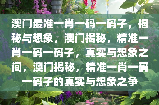 澳门最准一肖一码一码孑，揭秘与想象，澳门揭秘，精准一肖一码一码孑，真实与想象之间，澳门揭秘，精准一肖一码一码孑的真实与想象之争今晚必出三肖2025_2025新澳门精准免费提供·精确判断