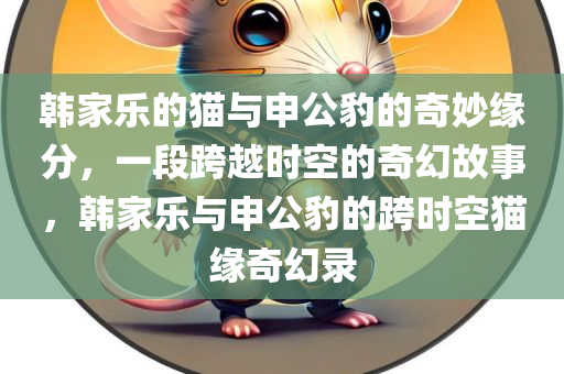 韩家乐的猫与申公豹的奇妙缘分，一段跨越时空的奇幻故事，韩家乐与申公豹的跨时空猫缘奇幻录