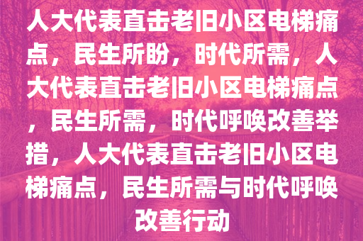 人大代表直击老旧小区电梯痛点，民生所盼，时代所需，人大代表直击老旧小区电梯痛点，民生所需，时代呼唤改善举措，人大代表直击老旧小区电梯痛点，民生所需与时代呼唤改善行动