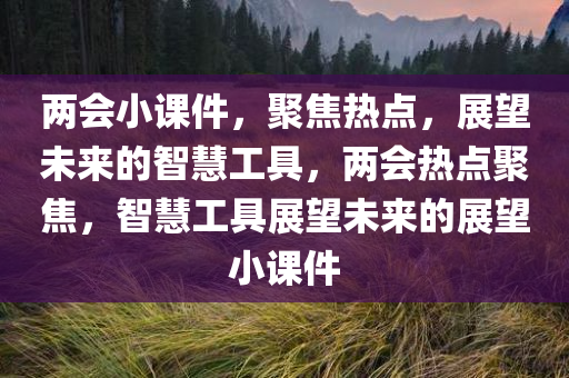 两会小课件，聚焦热点，展望未来的智慧工具，两会热点聚焦，智慧工今晚必出三肖2025_2025新澳门精准免费提供·精确判断具展望未来的展望小课件