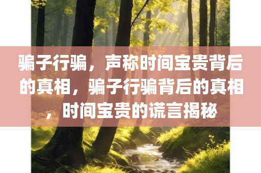 骗子行骗，声称时间宝贵背后的真相，骗子行骗背后的真相，时间宝贵的谎言揭秘