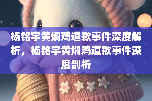 杨铭宇黄焖鸡道歉事件深度解析，杨铭宇黄焖鸡道歉事件深度剖析