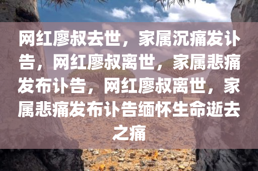 网红廖叔去世，家属沉痛发讣告，网红廖叔离世，家属悲痛发布讣告，网红廖叔离世，家属悲痛发布今晚必出三肖2025_2025新澳门精准免费提供·精确判断讣告缅怀生命逝去之痛