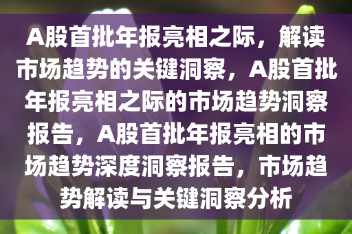 A股首批年报亮相之际，解读市场趋势的关键洞察，A股首批年报亮相之际的市场趋势洞察报告，A股首批年报亮相的市场趋势深度洞察报告，市场趋势解读与关键洞察分析今晚必出三肖2025_2025新澳门精准免费提供·精确判断