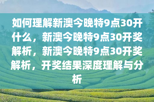 如何理解新澳今晚特9点30开什么，新澳今晚特9点30开奖解析，新澳今晚特9点30开奖解析，开奖结果深度理解与分析