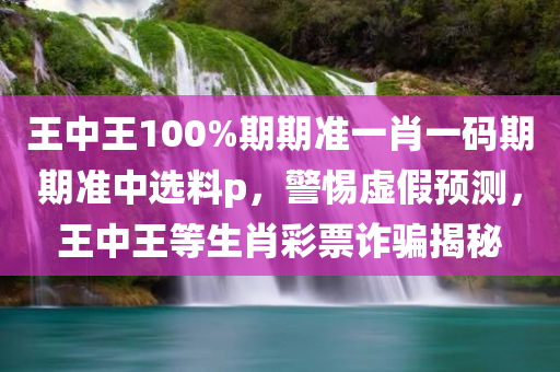 王中王100%期期准一肖一码期期准中选料p，警惕虚假预测，王中王等生肖彩票诈骗揭秘
