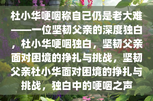 杜小华哽咽称自己仍是老大难——一位坚韧父亲的深度独白，杜小华哽咽独白，坚韧父亲面对困境的挣扎与挑战，坚韧父亲杜小华面对困境的挣扎与挑战，独白中的哽咽之声今晚必出三肖2025_2025新澳门精准免费提供·精确判断