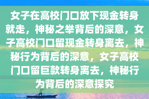 女子在高校门口放下现金转身就走，神秘之举背后的深意，女子高校门口留现金转身离去，神秘行为背后的深意，女子高校门口留巨款转身离去，神秘行为背后的深意探究
