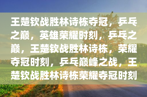 王楚钦战胜林诗栋夺冠，乒乓之巅，英雄荣耀时刻，乒乓之巅，王楚钦战胜林诗栋，荣耀夺冠时刻，乒乓巅峰之战，王楚钦战胜林诗栋荣耀夺冠时刻