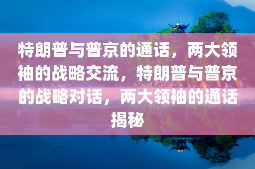 特朗普与普京的通话，两大领袖的战略交流，特朗普与普京的战略对话，两大领袖的通话揭秘今晚必出三肖2025_2025新澳门精准免费提供·精确判断