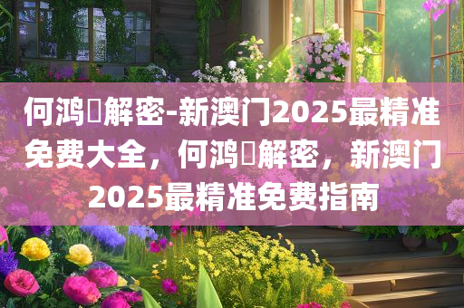 何鸿燊解密-新澳门2025最精准免费大全，何鸿燊解密，新澳门2025最精准免费指南