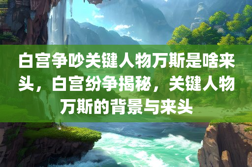 白宫争吵关键人物万斯是啥来头，白宫纷争揭秘，关键人物万斯的背景与来头，白宫纷争揭秘，关键人物万斯的背景与来头揭秘