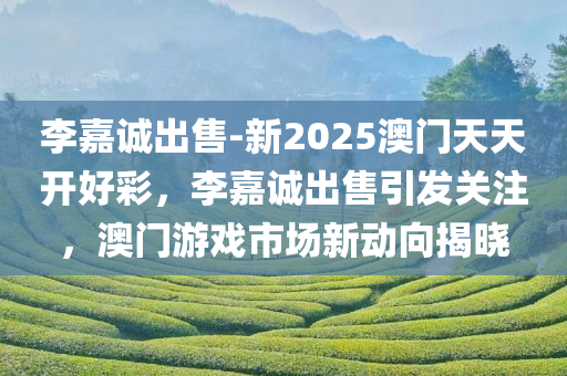 李嘉诚出售-新2025澳门天天开好彩，李嘉诚出售引发关注，澳门游戏市场新动向揭晓