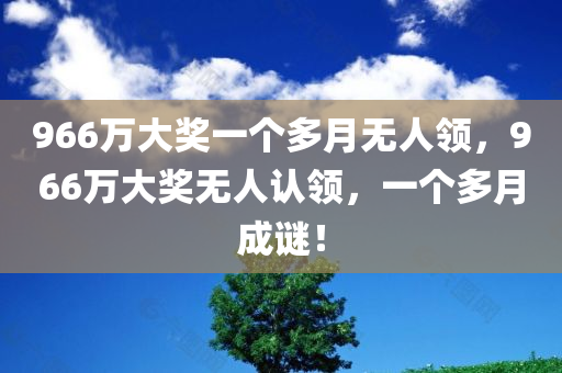 966万大奖一个多月无人领，966万大奖无人认领，一个多月成谜！，巨额966万大奖无人认领，一月余成谜！