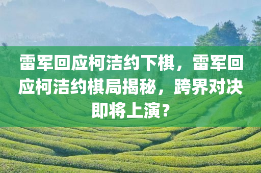 雷军回应柯洁约下棋，雷军回应柯洁约棋局揭秘，跨界对决即将上演？今晚必出三肖2025_2025新澳门精准免费提供·精确判断