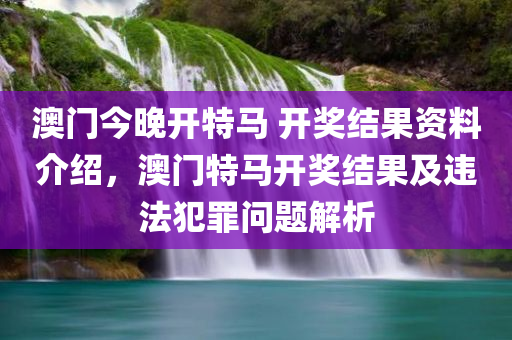 澳门今晚开特马 开奖结果资料介绍，澳门特马开奖结果及违法犯罪问题解析