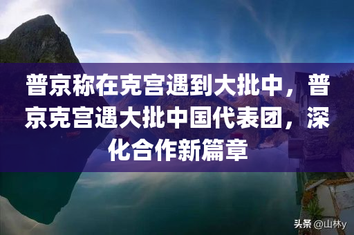 普京称在克宫遇到大批中，普京克宫遇大批中国代表团，深化合作新篇章，普京克宫遇大批中国代表团，开启中俄合作新篇章