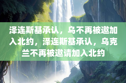 泽连斯基承认，乌不再被邀加入北约，泽连斯基承认，乌克兰不再被邀请加入北约，泽连斯基承认乌克兰不再被邀请加入北约，未来之路何去何从？